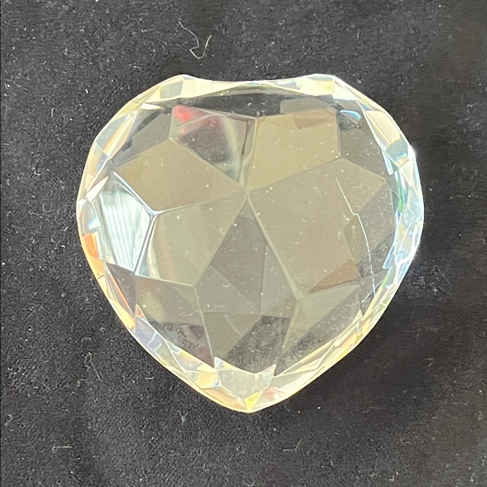 Faceted Heart-Shaped Crystal Paperweight